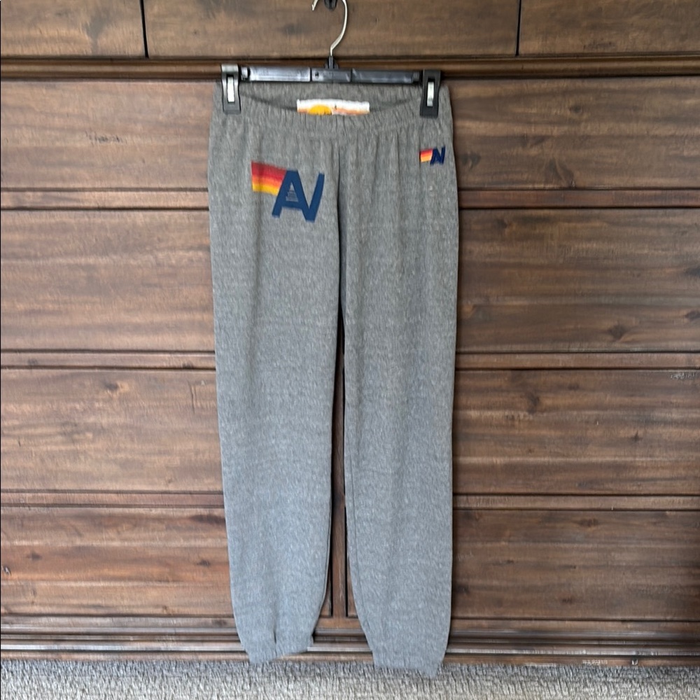 Aviator Nation Gray and Red Sweatpants Relaxed Fit